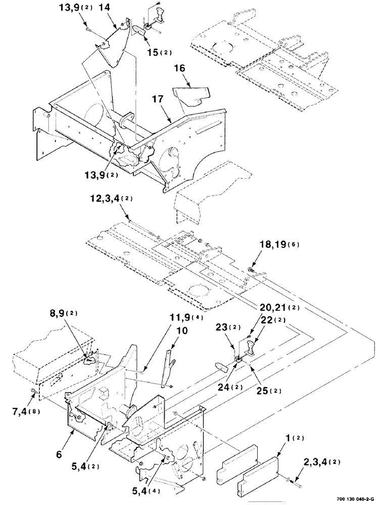 Схема запчастей Case IH 8850 - (7-04) - HEADER FRAME ASSEMBLY (58) - ATTACHMENTS/HEADERS