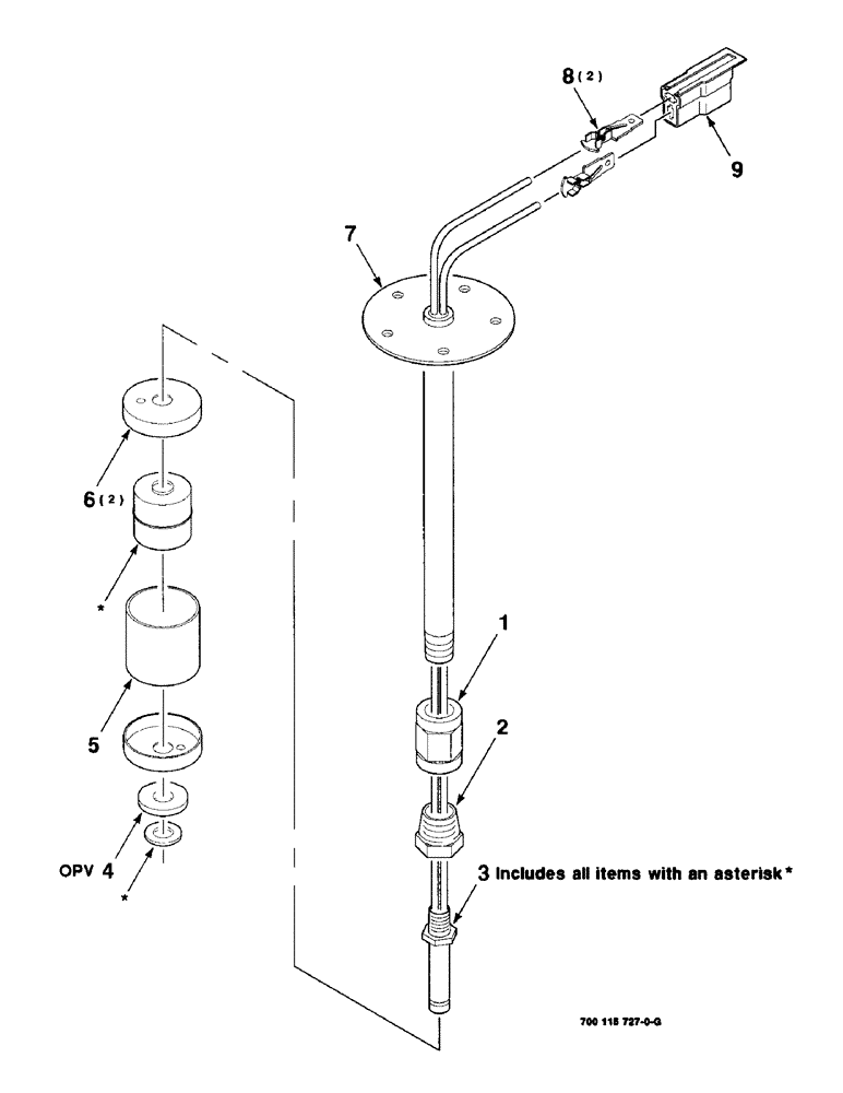 Схема запчастей Case IH 8850 - (04-22) - FLOAT SWITCH ASSEMBLY (04) - ELECTRICAL SYSTEMS