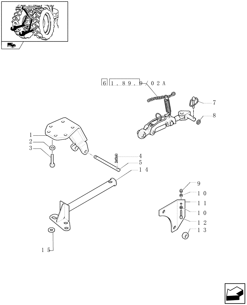 Схема запчастей Case IH PUMA 155 - (1.89.9/02) - AUTOMATIC STABILIZERS (VAR.330949) (09) - IMPLEMENT LIFT