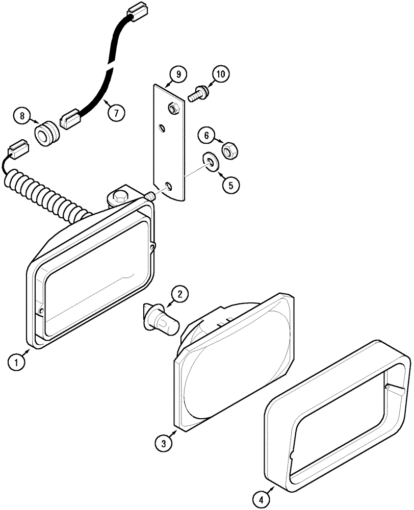 Схема запчастей Case IH C60 - (04-06) - WORKLIGHT (04) - ELECTRICAL SYSTEMS