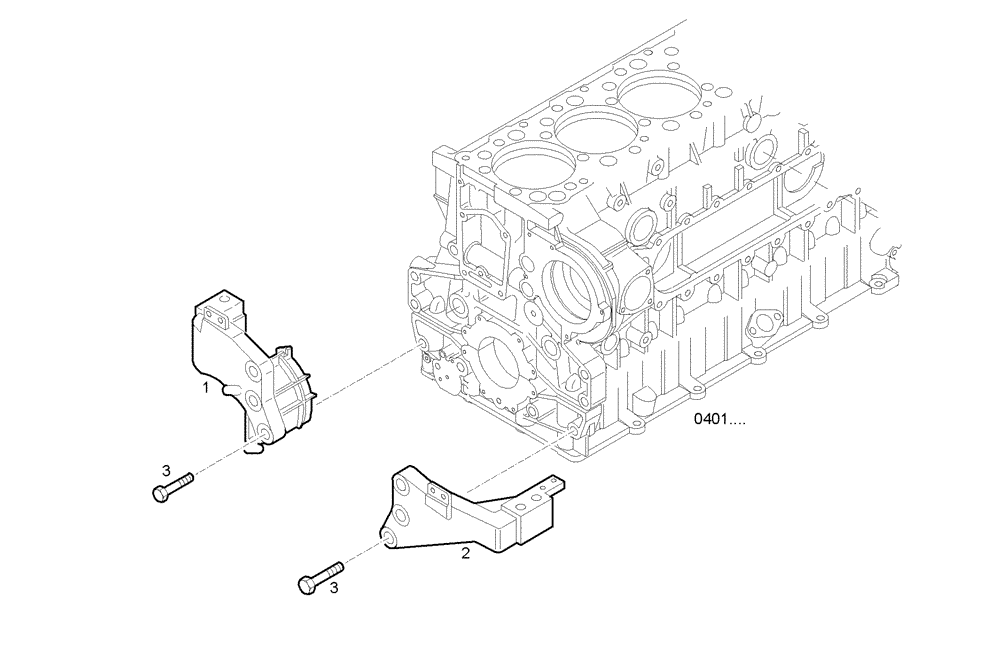 Схема запчастей Case IH F3BE0684N E903 - (0443.009) - FRONT ENGINE MOUNTING 