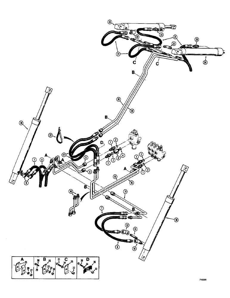 Схема запчастей Case IH 1500-SERIES - (070) - LIFT ARM HYDRAULIC SYSTEM (35) - HYDRAULIC SYSTEMS