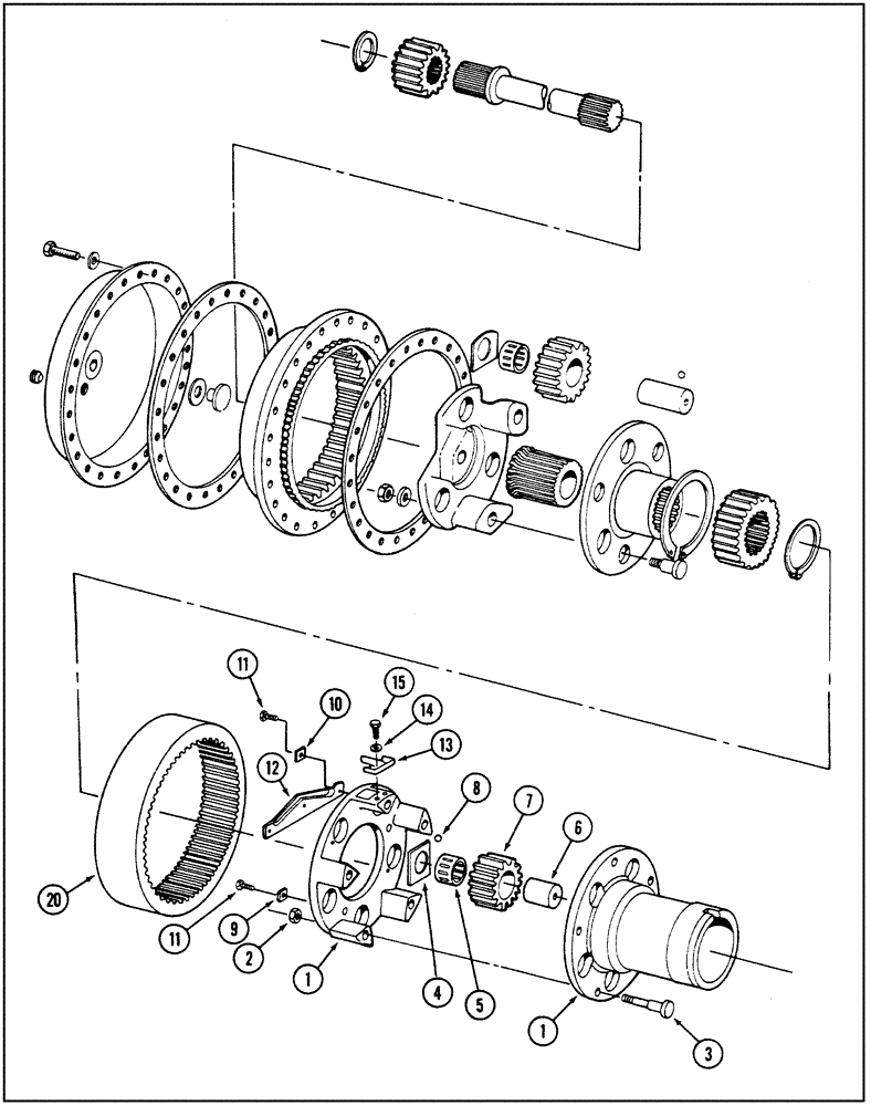 Схема запчастей Case IH 9250 - (6-106) - RIGID AXLE, WHEEL HUB PLANETARY, 9250 TRACTOR, PRIOR TO P.I.N. JEE0032778 (06) - POWER TRAIN