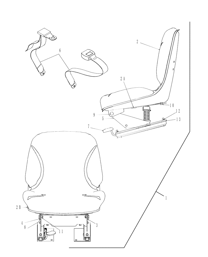 Схема запчастей Case IH D40 - (10.01) - ECONOMY SEAT - 86403799 (10) - OPERATORS PLATFORM/CAB