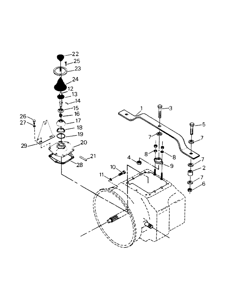 Схема запчастей Case IH STEIGER - (04-19) - TRANSMISSION MOUNTING & SHIFT TOWER - SPICER (04) - Drive Train