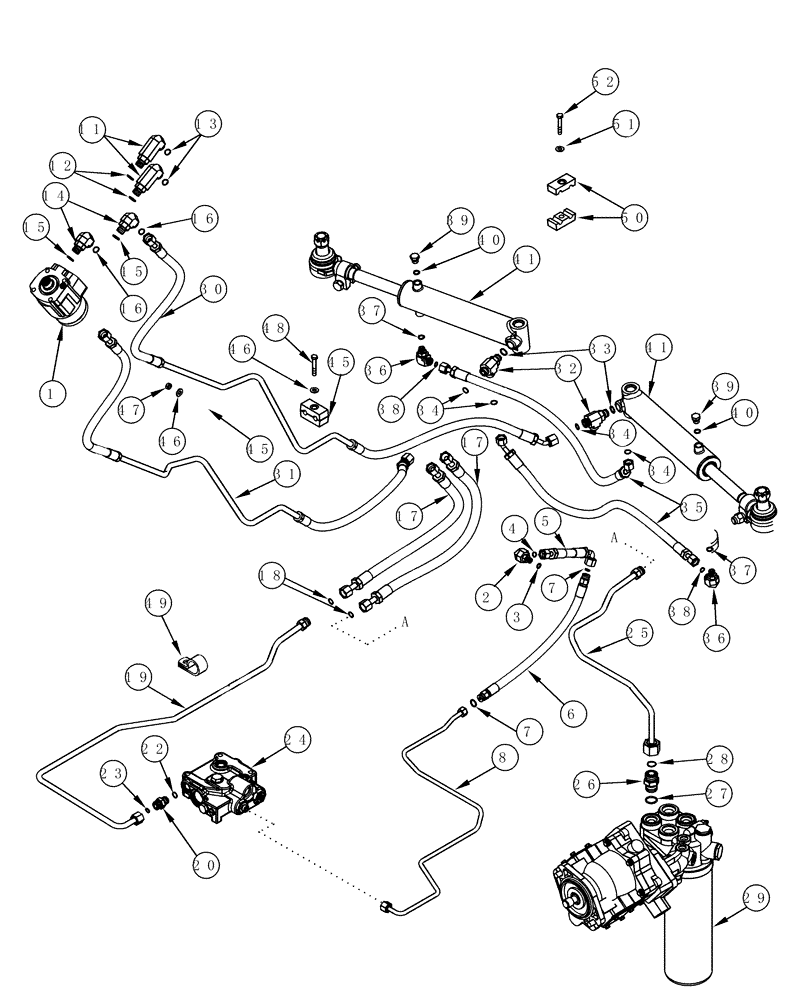 Схема запчастей Case IH MX200 - (05-04) - STEERING SYSTEM M.F.D. (05) - STEERING