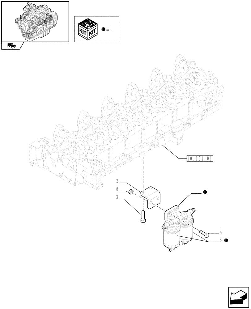 Схема запчастей Case IH F4GE9684R J603 - (10.206.01) - FUEL FILTER (2853319) 