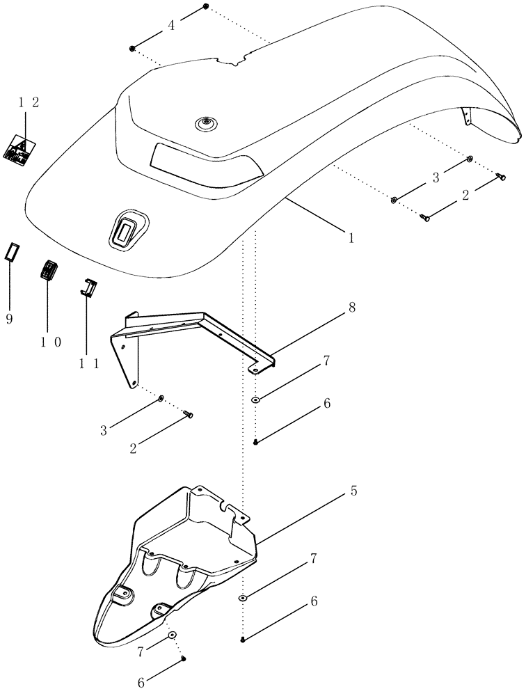 Схема запчастей Case IH MX285 - (09-08) - FENDERS - REAR, EXTRA WIDE (09) - CHASSIS/ATTACHMENTS