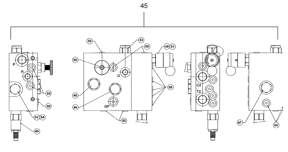 Схема запчастей Case IH 1042 - (09-27A) - COMBINE ADAPTER CONTROL VALVE ASSEMBLY 872 COMBINE ADAPTER ASN CCC0010467 