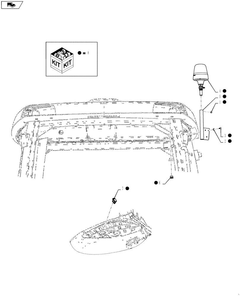 Схема запчастей Case IH 3230 - (55.404.10[01]) - BEACON LIGHT, SINGLE, BEGINNING 06/2009 AND BSN YCT032160 (55) - ELECTRICAL SYSTEMS