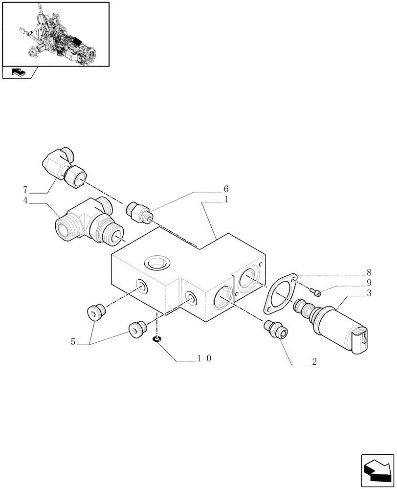 Схема запчастей Case IH PUMA 195 - (1.29.7/ A) - TRANSMISSION LUBRICATION SYSTEM - MANIFOLD - BREAKDOWN (03) - TRANSMISSION