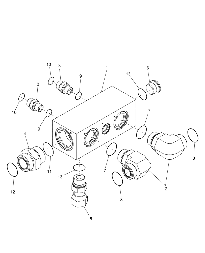 Схема запчастей Case IH AFX8010 - (A.12.A.36) - DRAIN MANIFOLD BLOCK A - Distribution Systems