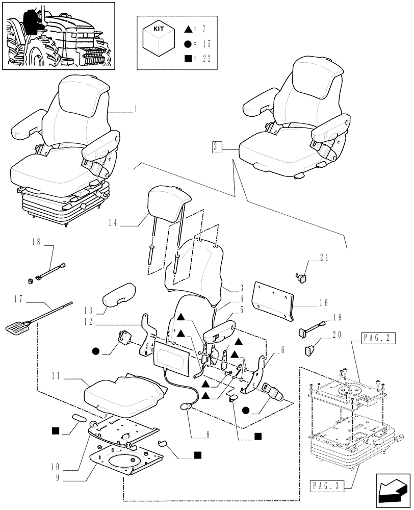 Схема запчастей Case IH MXM140 - (1.93.3/ B[01]) - DELUXE AIR SEAT WITH REELING SEAT BELT - BREAKDOWN (10) - OPERATORS PLATFORM/CAB