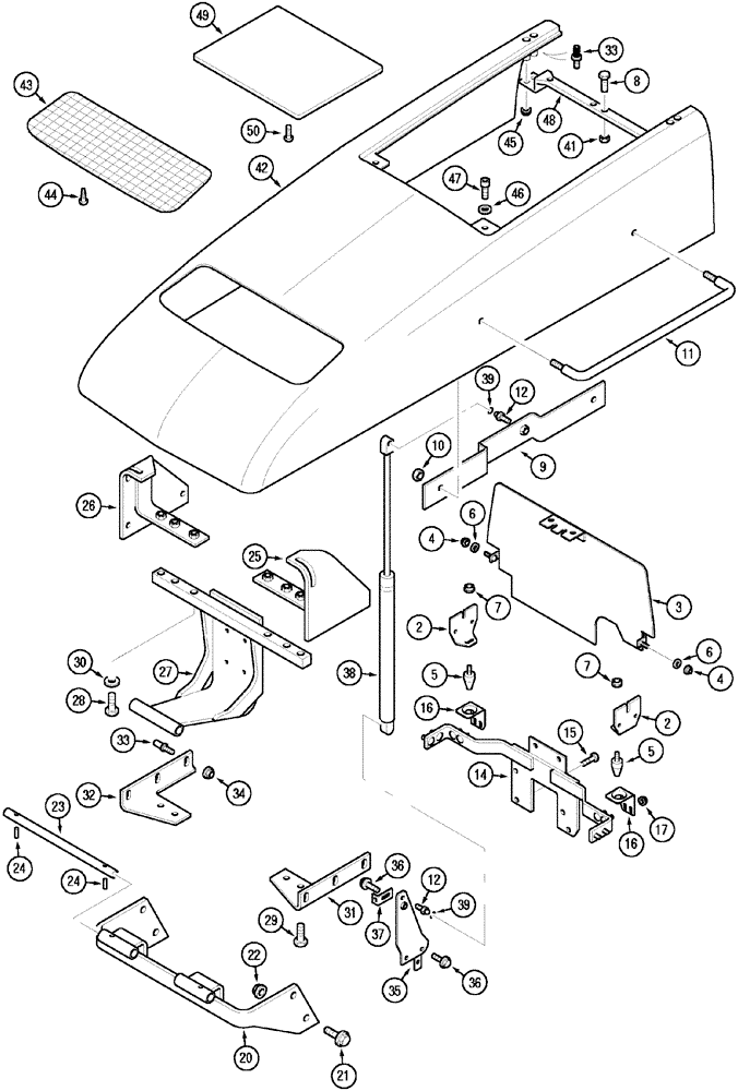 Схема запчастей Case IH CX50 - (09-09) - HOODSHEET (09) - CHASSIS/ATTACHMENTS