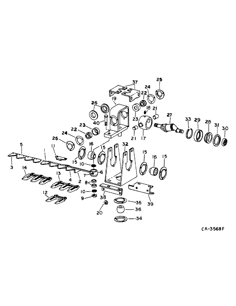 Схема запчастей Case IH 1482 - (33-15) - FEEDER, KNIFE, FOR 17.5 FOOT HEADER (13) - FEEDER