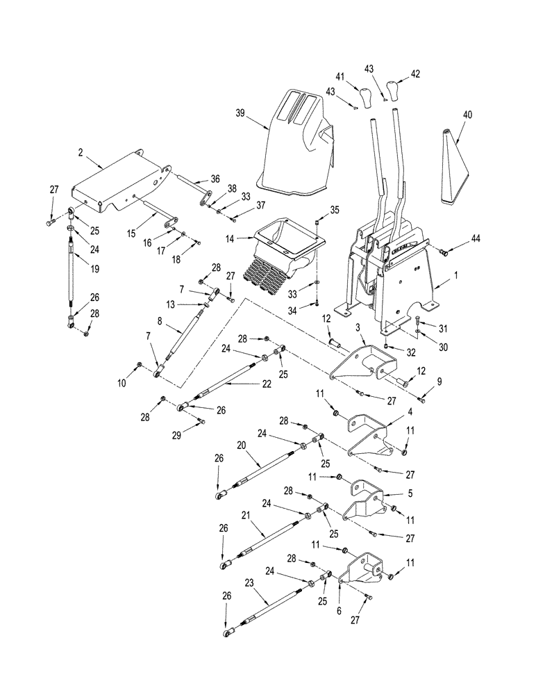 Схема запчастей Case IH STX375 - (06-04) - TRANSMISSION SHIFT CONTROLS, MANUAL SHIFT TRANSMISSION (06) - POWER TRAIN