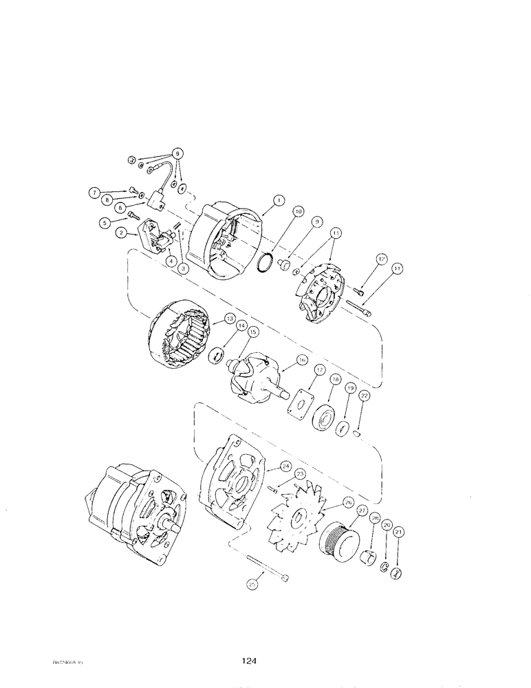 Схема запчастей Case IH 4390 - (124) - ALTERNATOR ASSEMBLY 