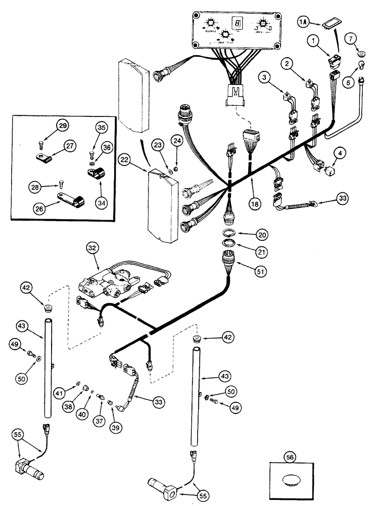 Схема запчастей Case IH 7220 - (4-018) - HITCH CONTROL HARNESS (04) - ELECTRICAL SYSTEMS