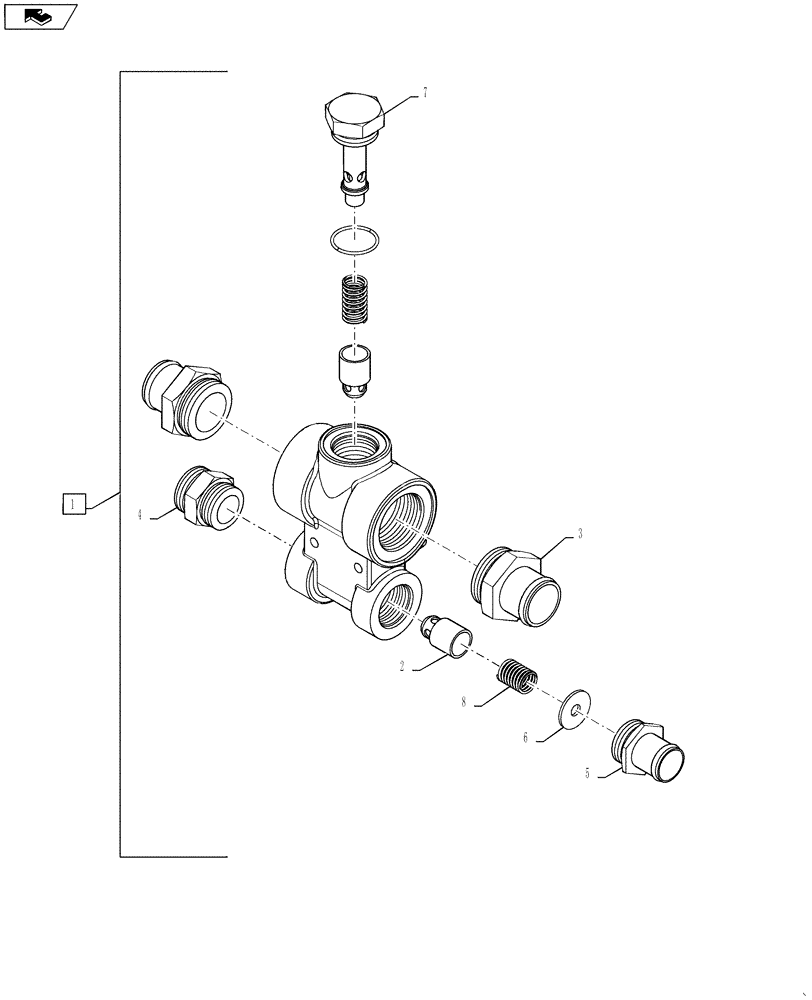 Схема запчастей Case IH STEIGER 500 - (35.962.02) - CHARGE RELIEF VALVE (35) - HYDRAULIC SYSTEMS