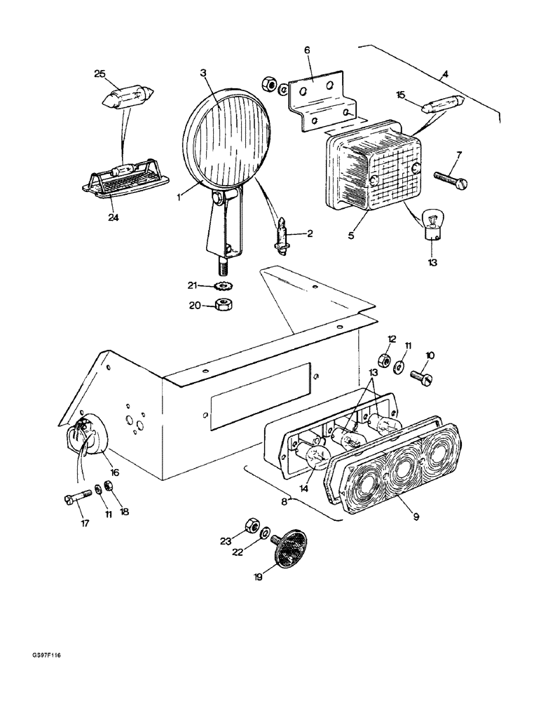 Схема запчастей Case IH 885 - (4-18) - LAMPS, 885LP TRACTORS (04) - ELECTRICAL SYSTEMS