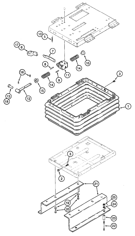 Схема запчастей Case IH 7230 - (9-062) - STANDARD AIR SUSPENSION SEAT, BOOT AND MOUNTS, PRIOR TO TRACTOR PIN JJA0061559 (09) - CHASSIS/ATTACHMENTS