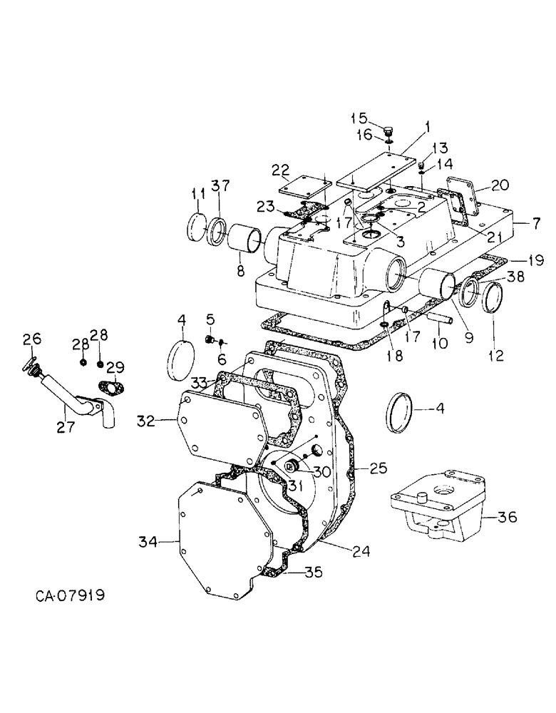 Схема запчастей Case IH 7488 - (07-31) - DRIVE TRAIN, REAR AXLE HOUSING COVERS (04) - Drive Train