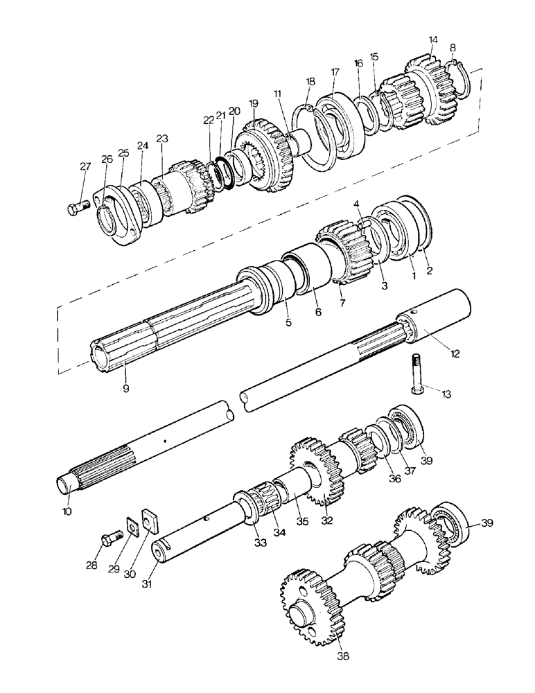 Схема запчастей Case IH 995 - (C02-1) - GEARBOX, DRIVESHAFT AND LAYSHAFTS Gearbox