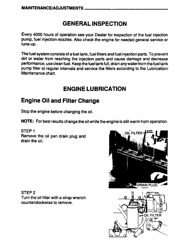 Схема запчастей Case IH 6590 - (029) - MAINTENANCE, ADJUSTMENTS, GENERAL INSPECTION, ENGINE LUBRICATION 