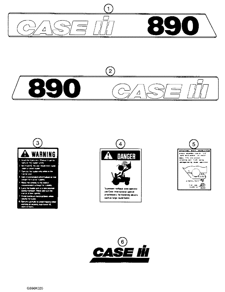 Схема запчастей Case IH 890 - (9-16) - DECALS (09) - CHASSIS/ATTACHMENTS