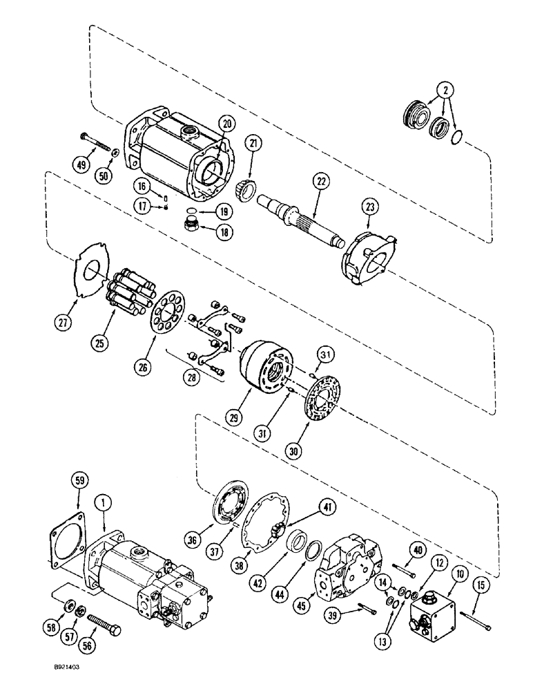 Схема запчастей Case IH 1666 - (6-26) - HYDROSTATIC MOTOR, SINGLE SPEED (03) - POWER TRAIN