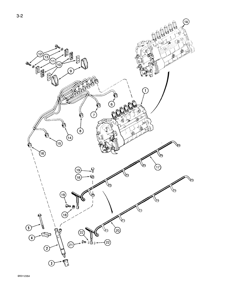 Схема запчастей Case IH 7130 - (3-002) - FUEL INJECTION SYSTEM, 6T-830 ENGINE (03) - FUEL SYSTEM