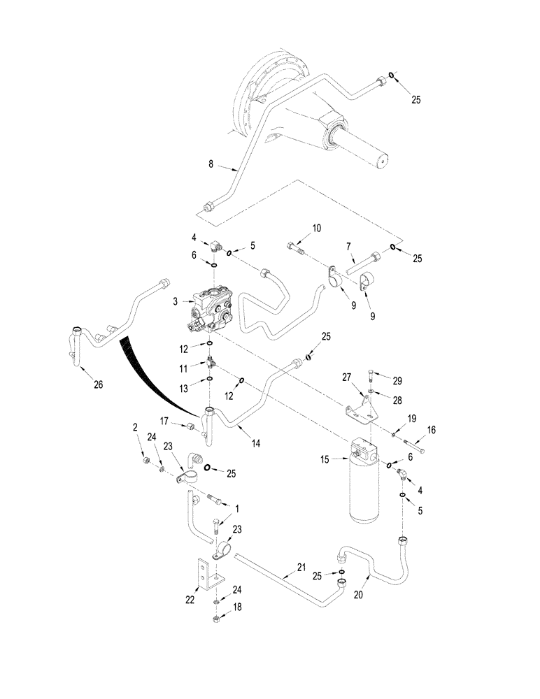 Схема запчастей Case IH STX500 - (08-08[02]) - 400 / 500 SERIES AXLE HYDRAULICS - COOLING CIRCUIT, ASN JEE0102001, WHEEL TRACTOR (08) - HYDRAULICS