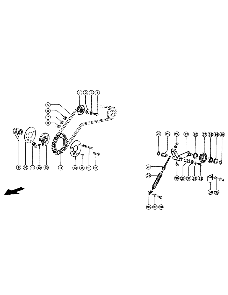 Схема запчастей Case IH 110 - (011) - PICK-UP DRIVE, L.H. (03) - DRIVES