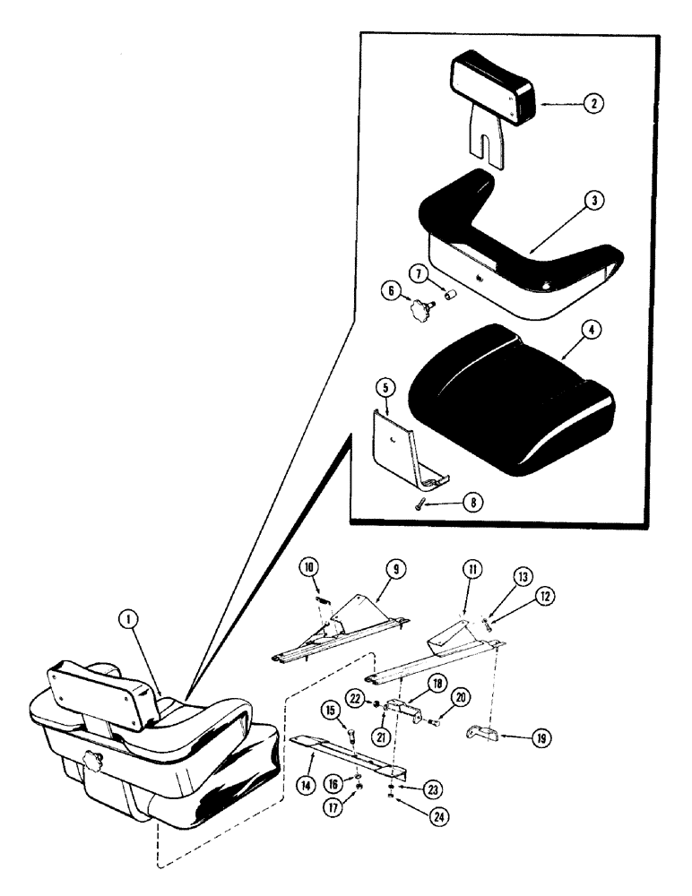 Схема запчастей Case IH 1470 - (060) - STANDARD SEAT (09) - CHASSIS