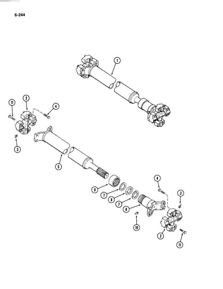 Схема запчастей Case IH 4494 - (6-244) - REAR AXLE DRIVE SHAFT, PRIOR TO AXLE SERIAL NO. 13015953 (06) - POWER TRAIN