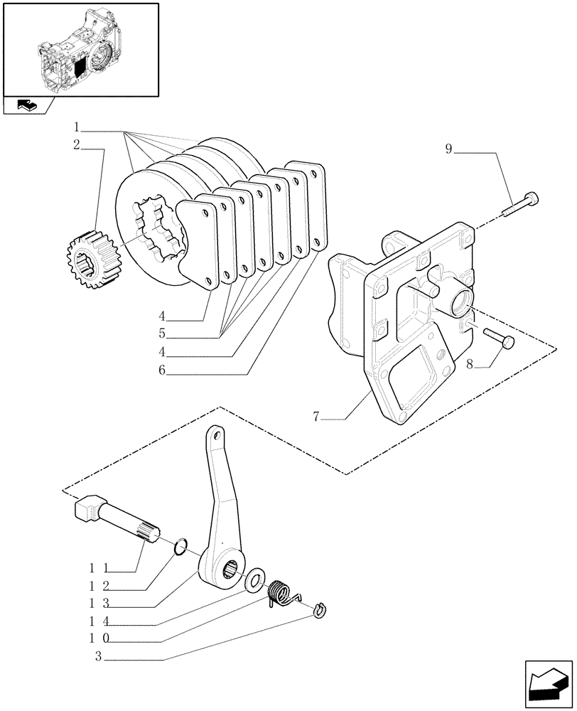 Схема запчастей Case IH PUMA 155 - (1.65.5[01]) - PARKING BRAKE - C6834 (05) - REAR AXLE