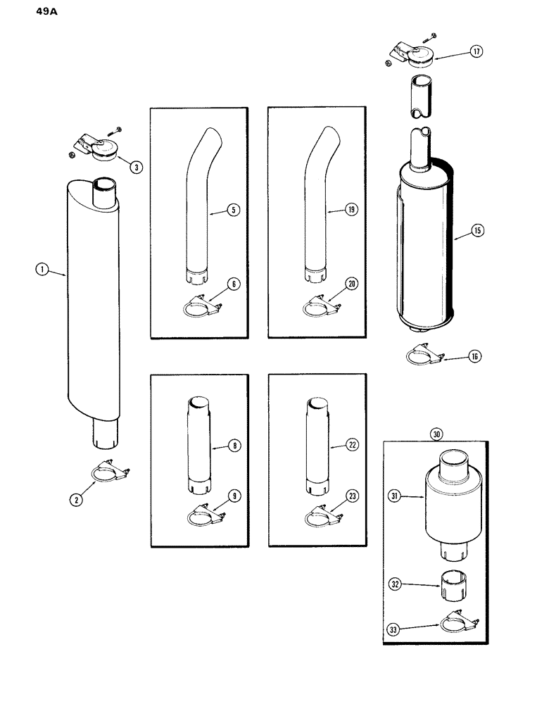 Схема запчастей Case IH 870 - (049A) - MUFFLERS, (301B) SPARK IGNITION ENGINE (02) - ENGINE