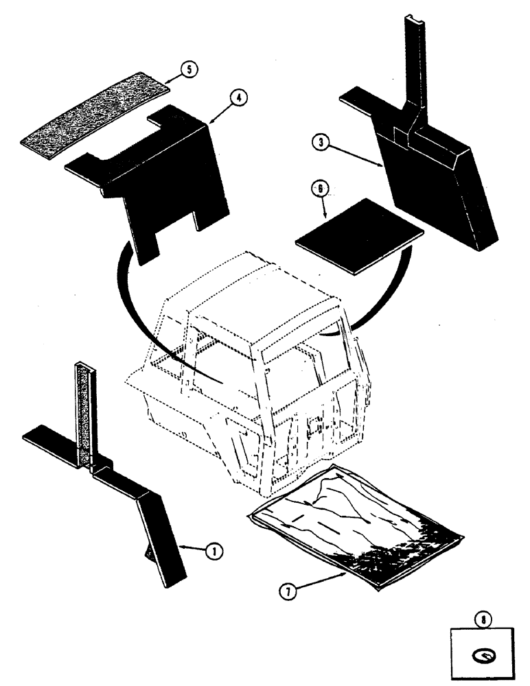 Схема запчастей Case IH 2590 - (9-381A) - CAB, ACOUSTICAL COVERS, CAB SERIAL NUMBER 12030191 AND AFTER (09) - CHASSIS/ATTACHMENTS