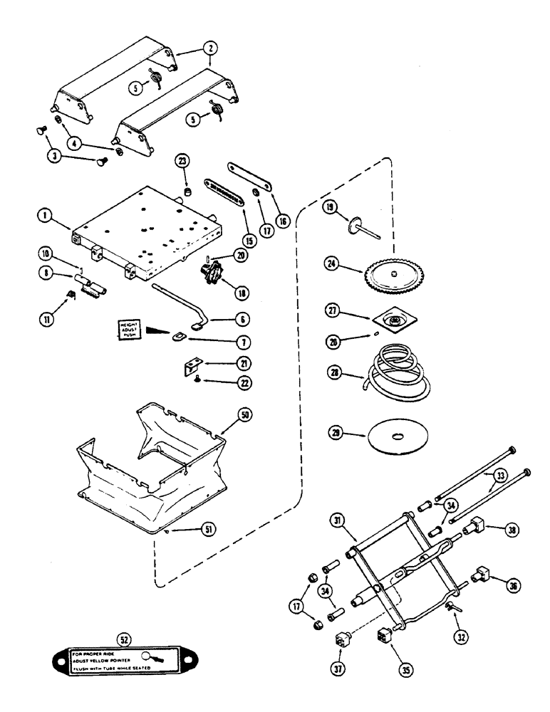 Схема запчастей Case IH 2390 - (9-342) - SWIVEL SEAT ASSEMBLY, SUSPENSION PARTS, LATE PRODUCTION (09) - CHASSIS/ATTACHMENTS