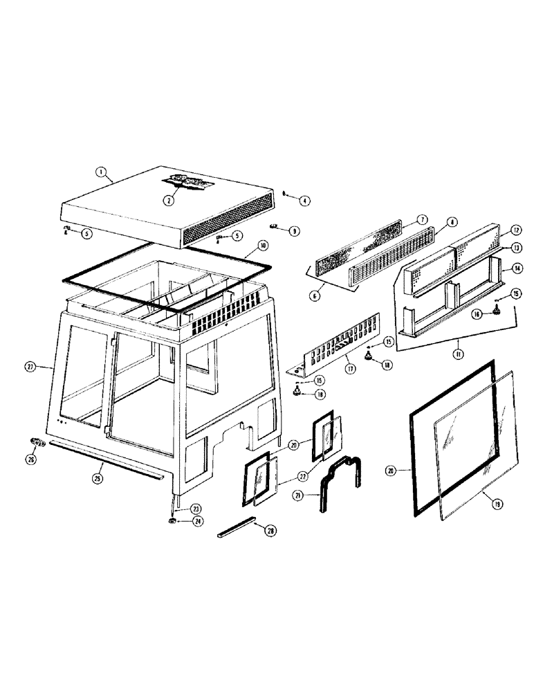 Схема запчастей Case IH 1470 - (176) - CAB FRAME AND SUB-ASSEMBLIES (09) - CHASSIS