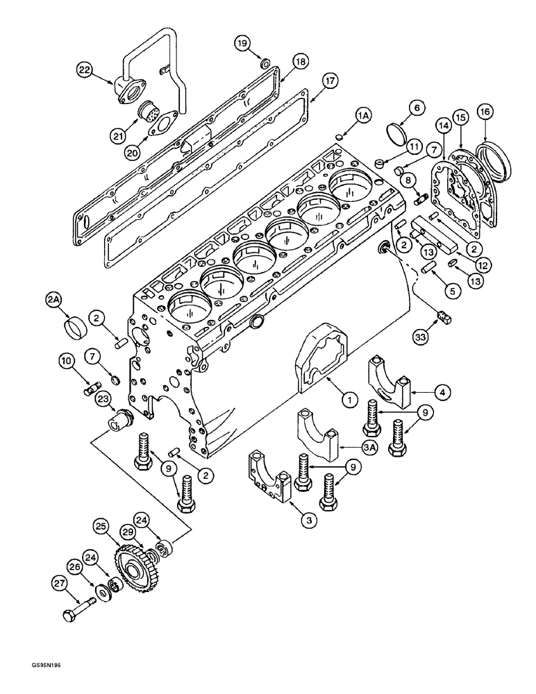 Схема запчастей Case IH D-358 - (6-002) - CRANKCASE AND RELATED PARTS 