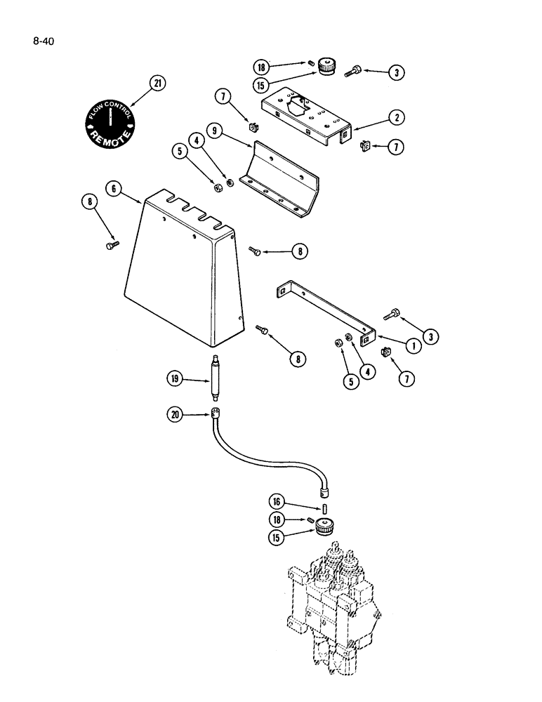 Схема запчастей Case IH 3394 - (8-40) - REMOTE HYDRAULIC FLOW CONTROLS (08) - HYDRAULICS