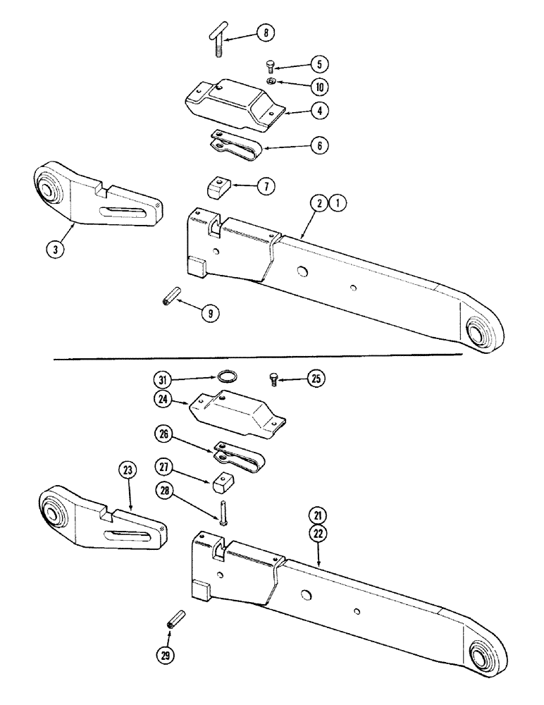 Схема запчастей Case IH 2394 - (9-006) - HITCH DRAFT ARMS, TELESCOPING (09) - CHASSIS/ATTACHMENTS