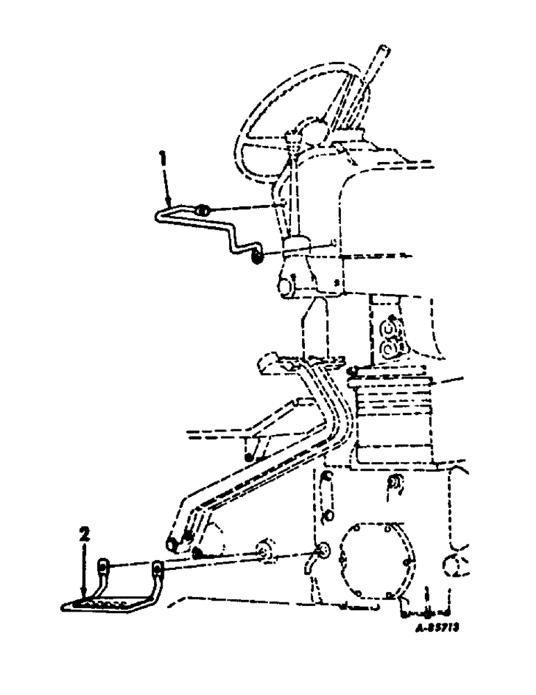 Схема запчастей Case IH 686 - (13-05) - SUPERSTRUCTURE, RH SIDE OPERATOR MOUNTING STEP AND HANDLE (05) - SUPERSTRUCTURE