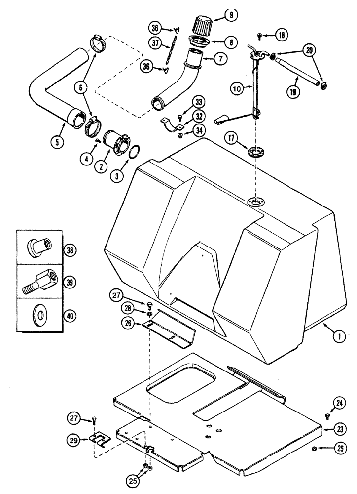 Схема запчастей Case IH 7220 - (3-028) - MAIN FUEL TANK (03) - FUEL SYSTEM