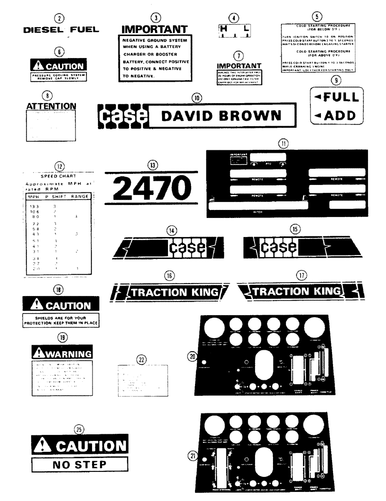 Схема запчастей Case IH 2470 - (262) - DECALS, 1ST USED TRACTOR SERIAL NO. 8762001 (09) - CHASSIS/ATTACHMENTS