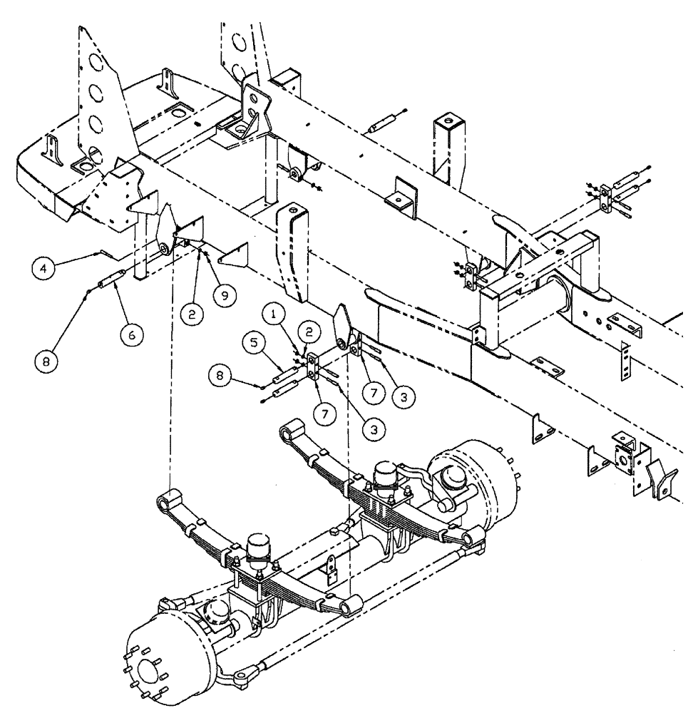 Схема запчастей Case IH TITAN 4520 - (04-002) - FRONT AXLE INSTALL KIT Frame & Suspension