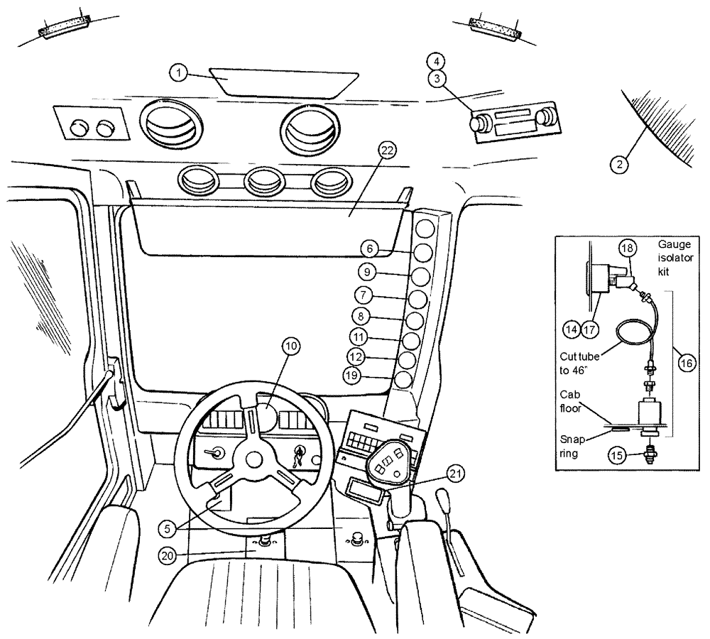 Схема запчастей Case IH 3185 - (01-003) - GAUGES, ACCESSORIES Cab Interior