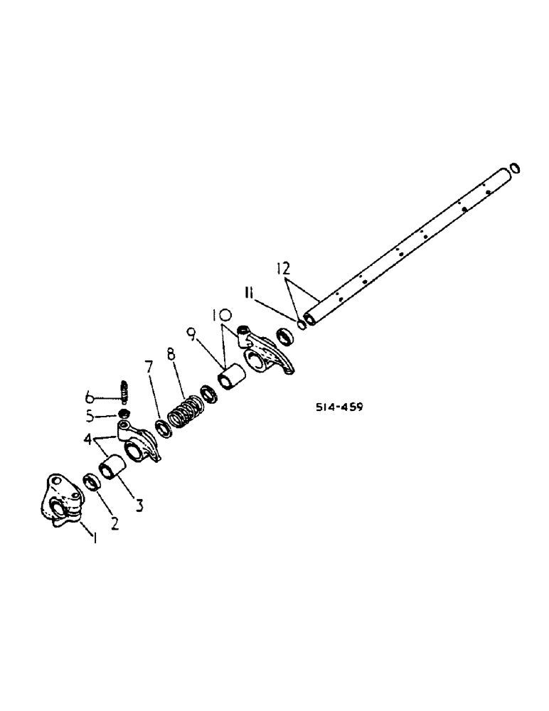 Схема запчастей Case IH 454 - (12-41) - ROCKER ARM SHAFT AND ARMS Power