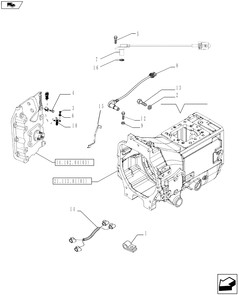 Схема запчастей Case IH MAGNUM 190 - (55.100.12) - ELECTRIC SYSTEM CONTROL, WITH POWERSHIFT TRANSMISSION (55) - ELECTRICAL SYSTEMS